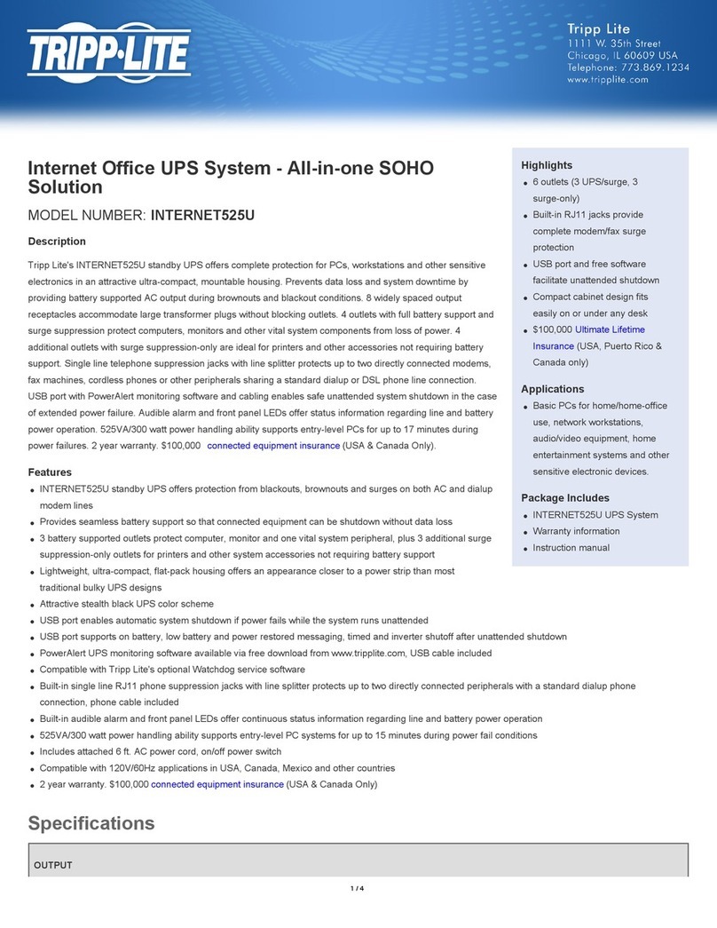 Tripp Lite INTERNET525U User manual
