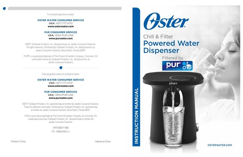 Oster Chill & Filter Powered Water Dispenser instruction manual