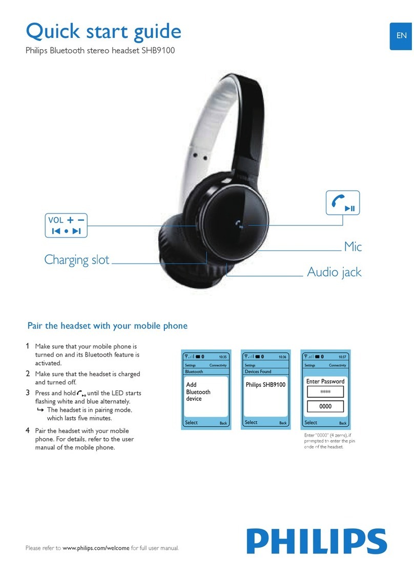 Philips SHB9100 quick start guide