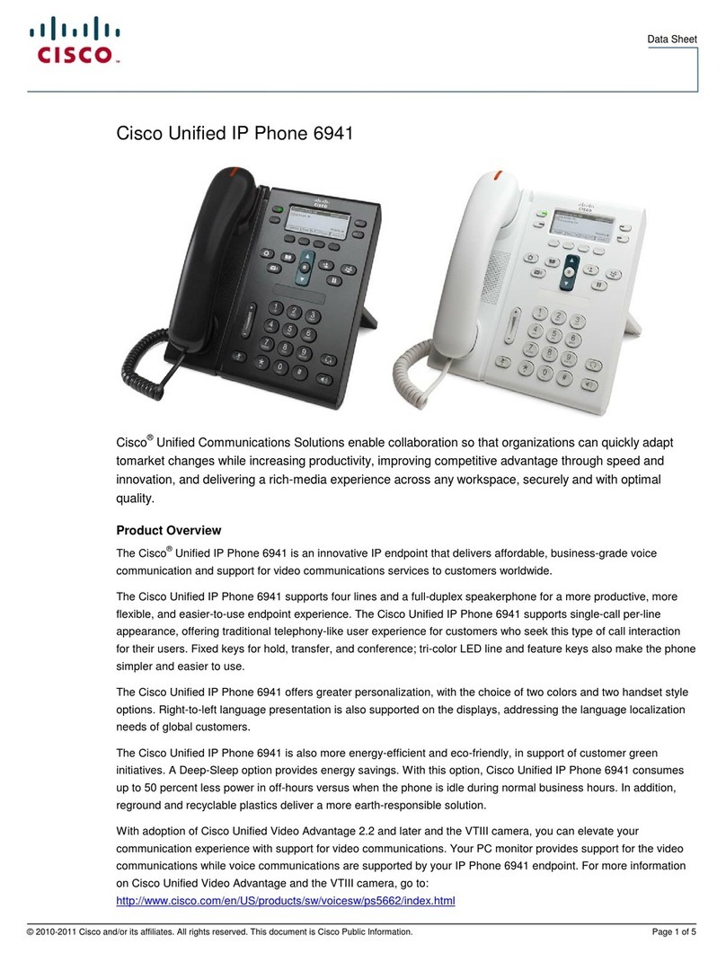 Cisco 6941 - Unified IP Phone Slimline VoIP User manual