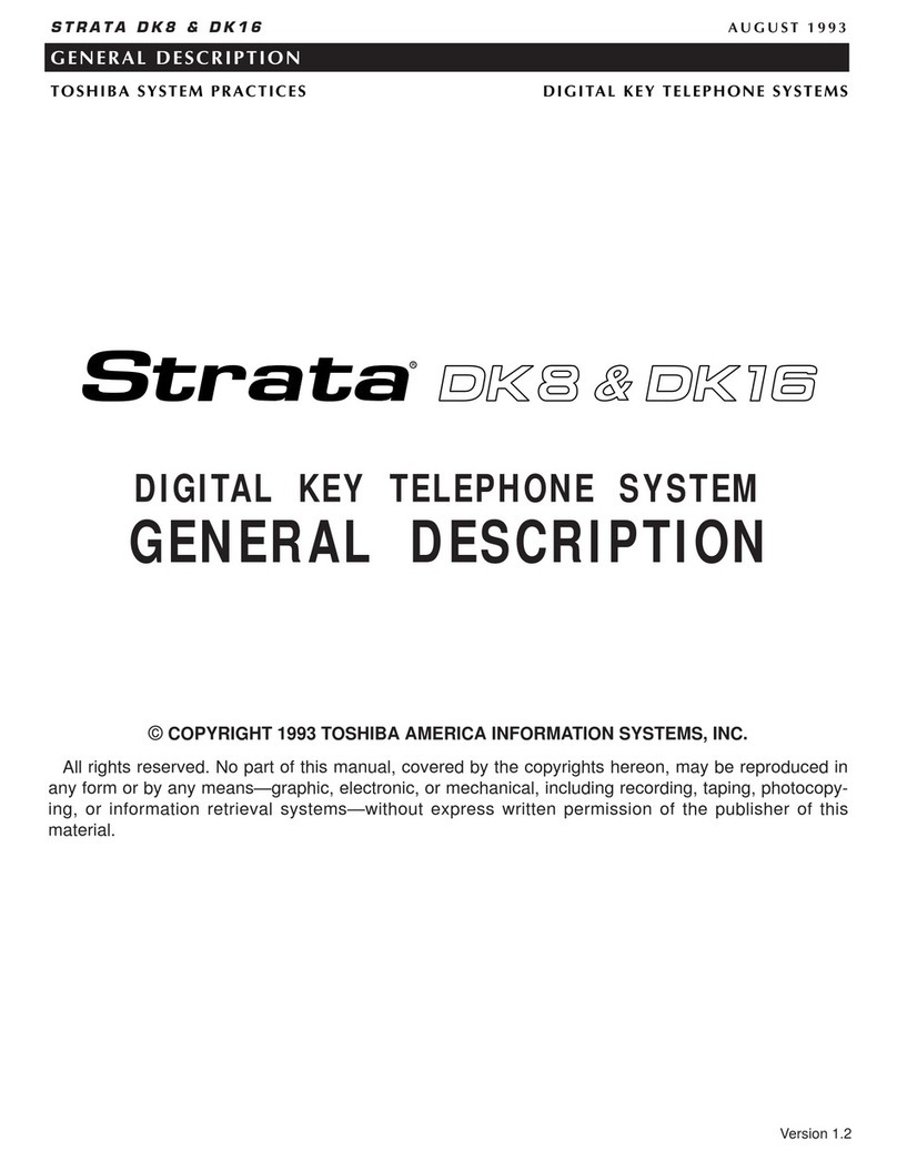 Toshiba Strata DK8 Operating and maintenance instructions