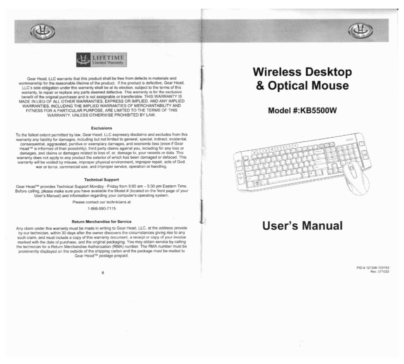 Gearhead KB5500W user manual