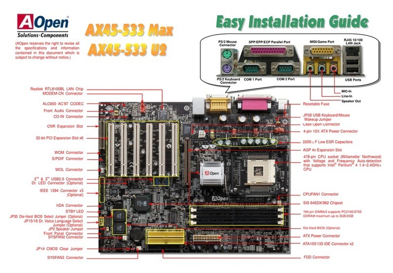 AOpen AX45-533 Max Easy installation guide