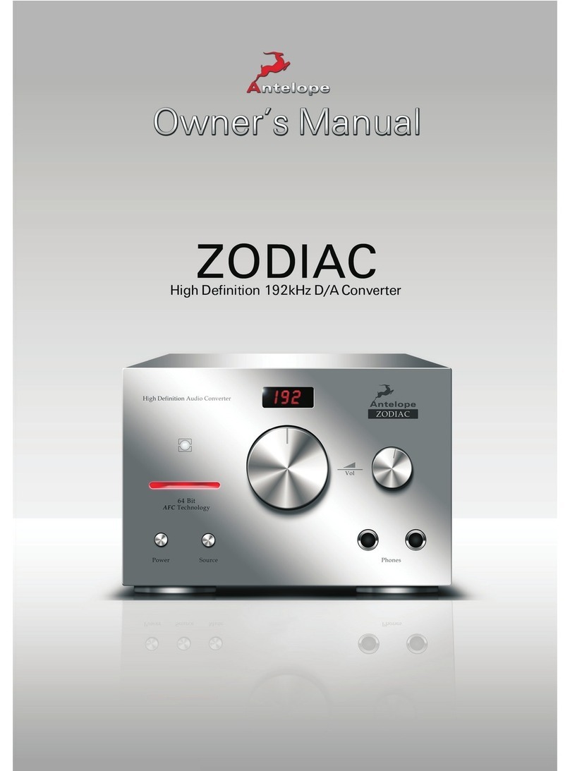 Antelope Zodiac owner's manual