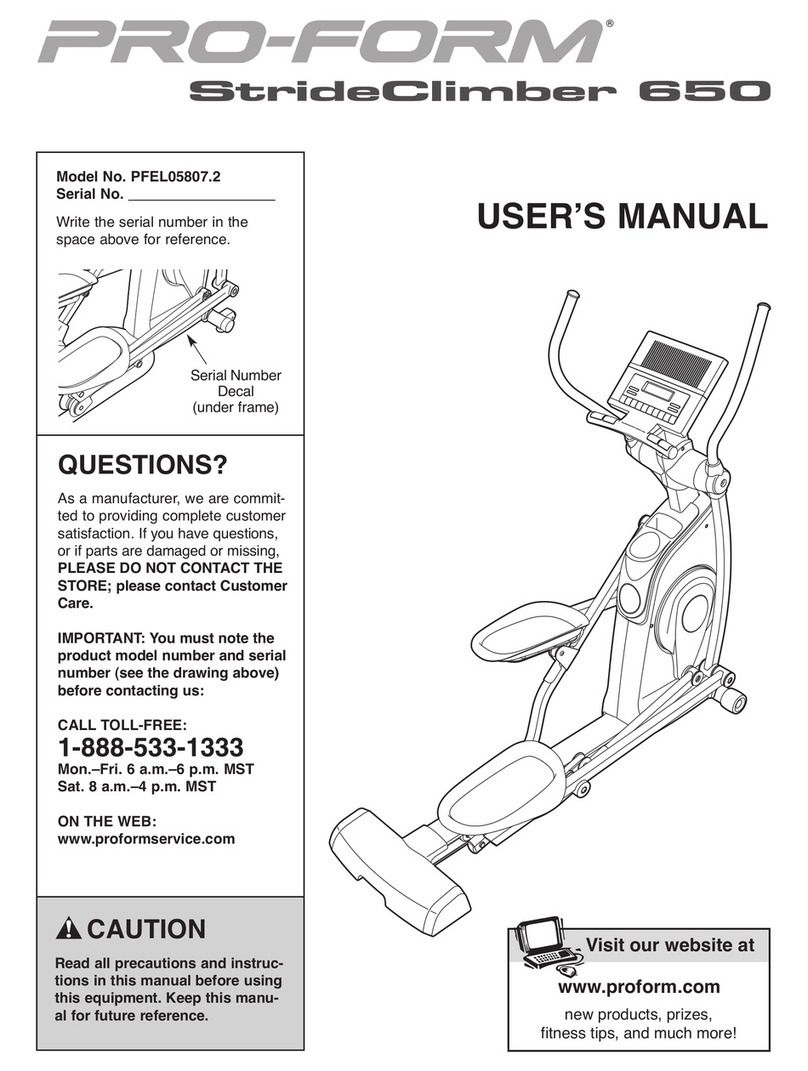 Pro-Form PFEL05807.2 User manual