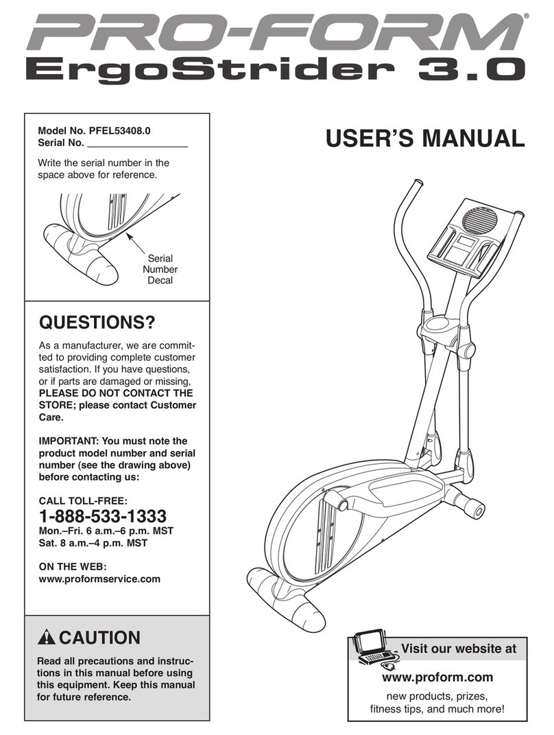 Pro-Form PFEL53408.0 User manual Pro-Form PFEL53408.0 User manual