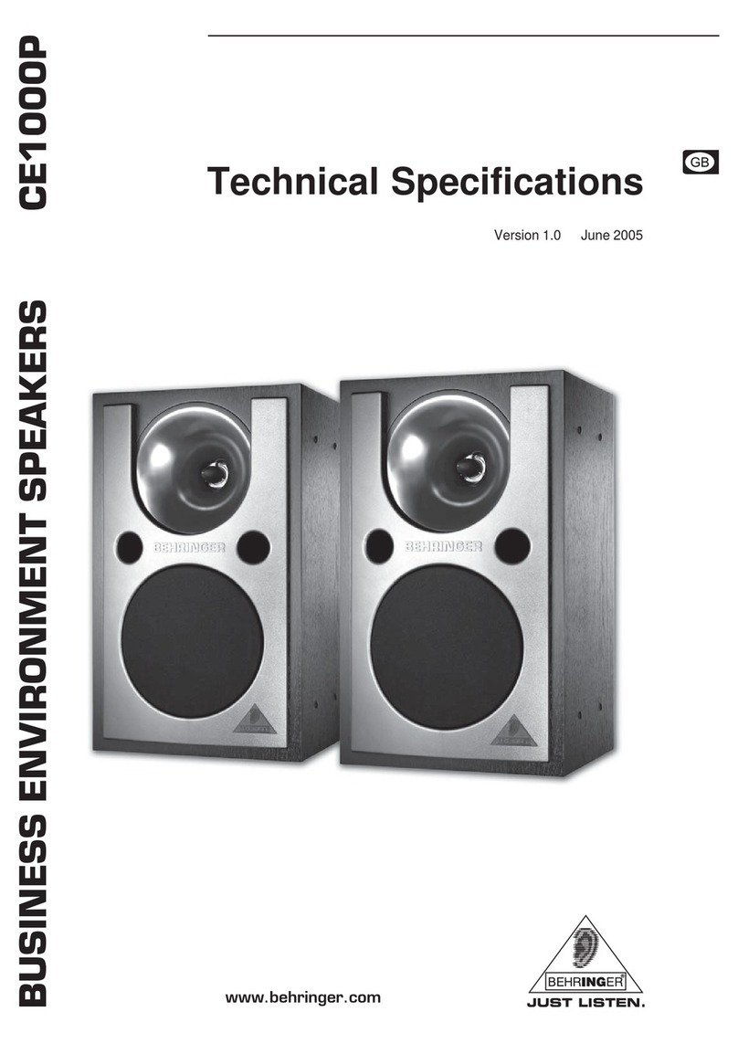 Behringer BUSINESS ENVIRONMENT SPEAKERS CE1000P Technical specifications