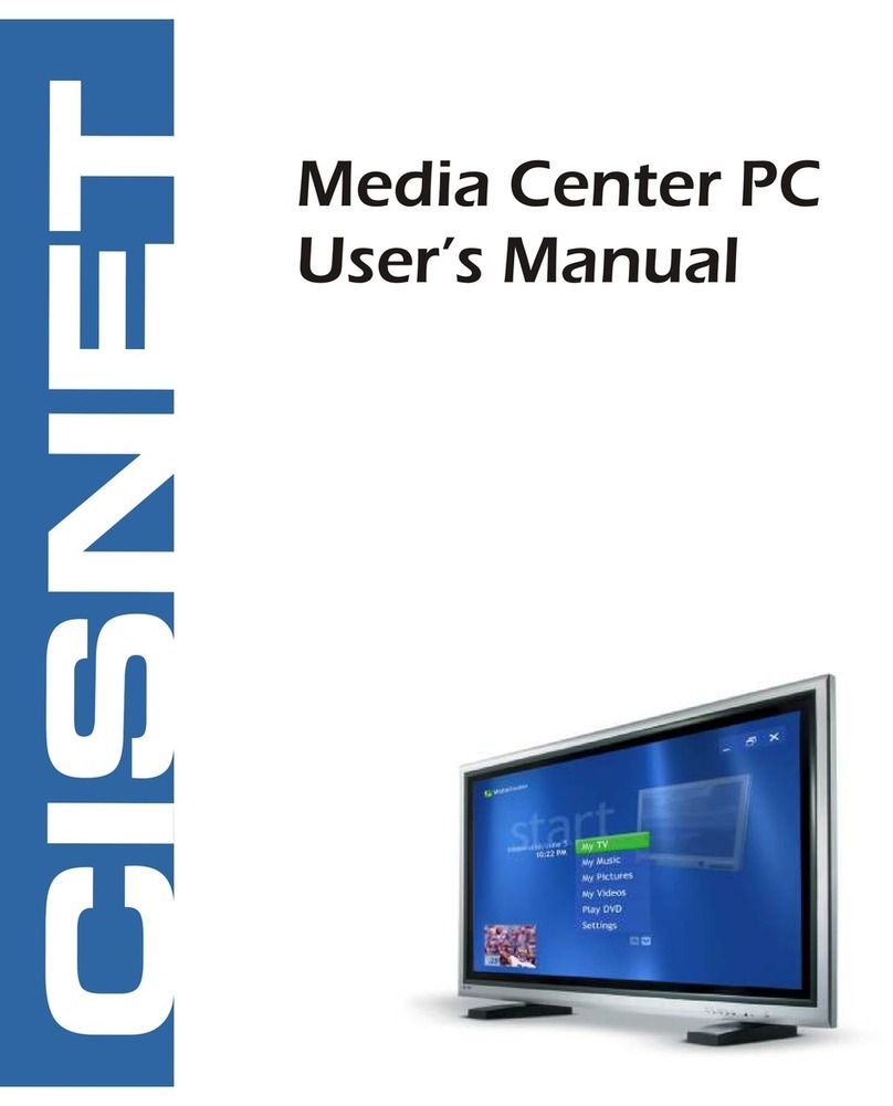 Cisnet Media Center PC User manual