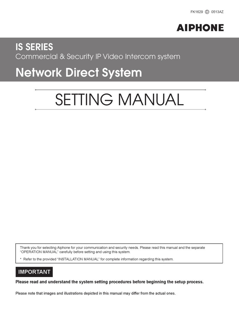 Aiphone IS SERIES Setting manual