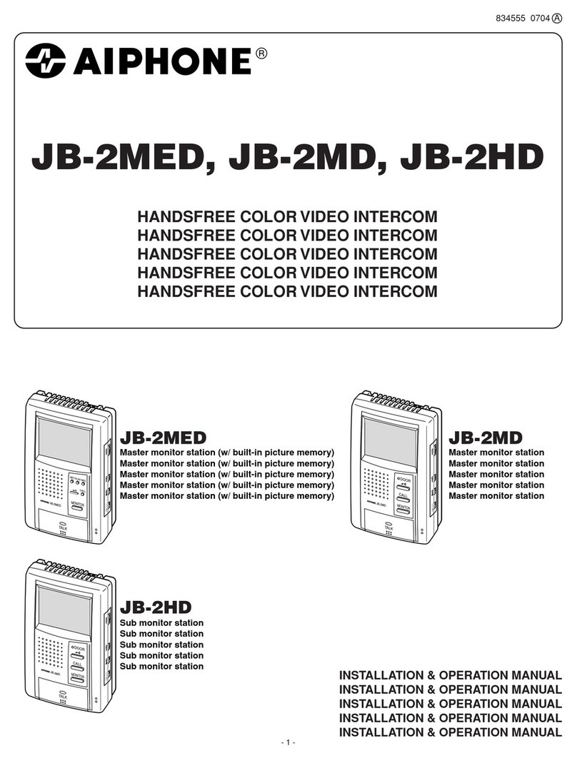Aiphone JB-2MED Installation & operation manual