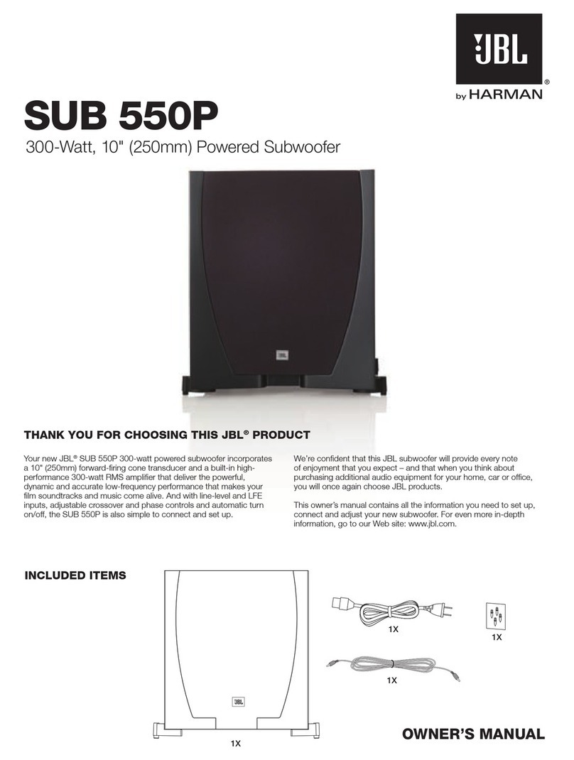 JBL SUB550P User manual