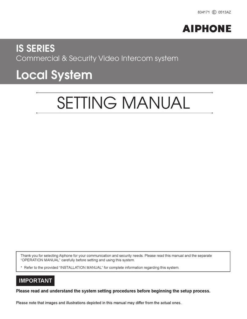 Aiphone IS SERIES Setting manual