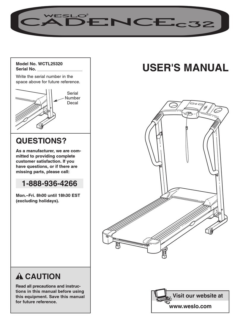 Weslo WCTL25320 User manual