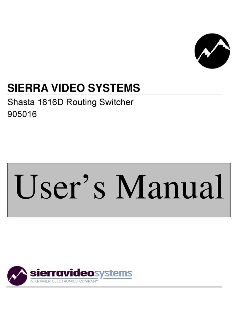 SIERRA VIDEO SYSTEMS Shasta 1616D user manual