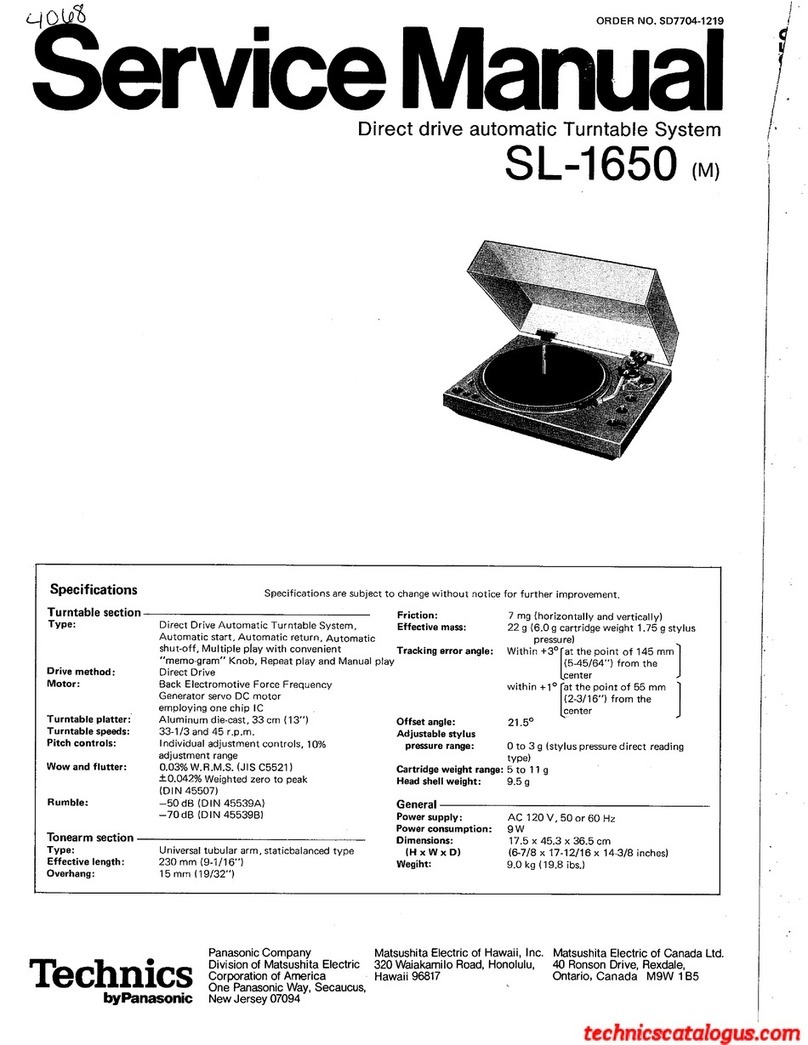 Technics SL-1650 User manual