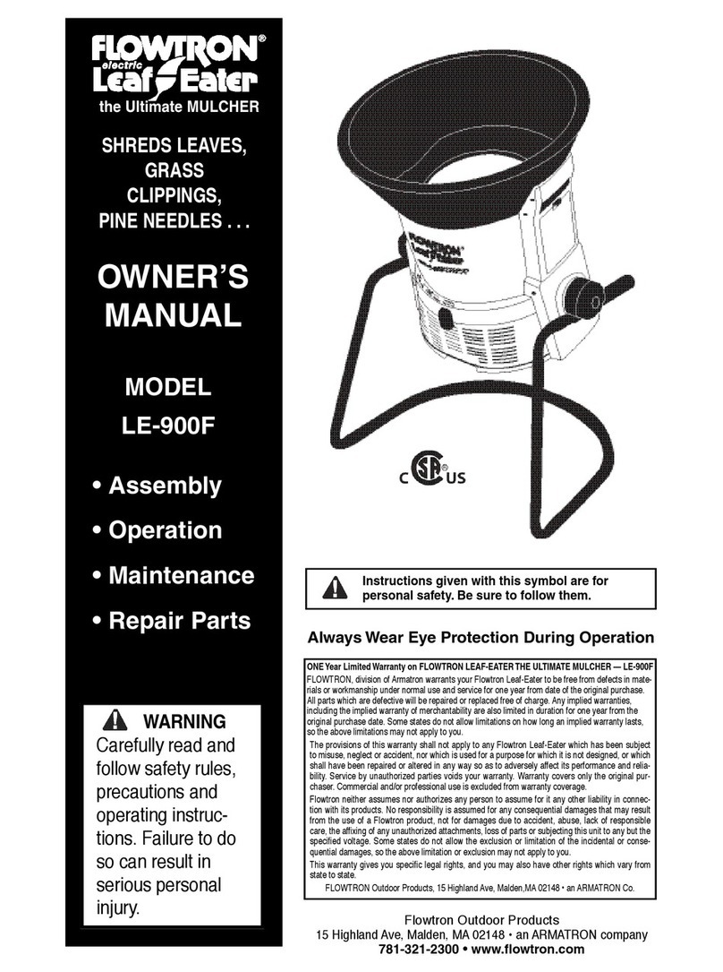 Flowtron Leaf Eater LE-900F User manual Flowtron Leaf Eater LE-900F User manual
