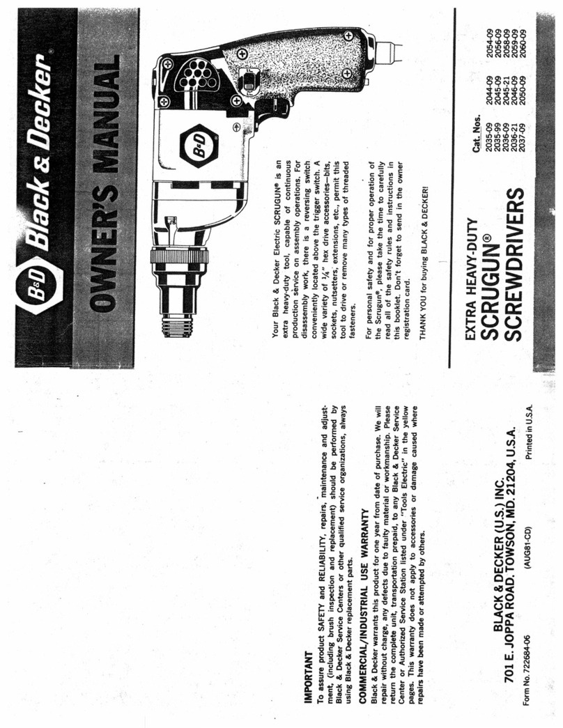 Black & Decker SCRUGUN 2035-09 Installation and operation manual