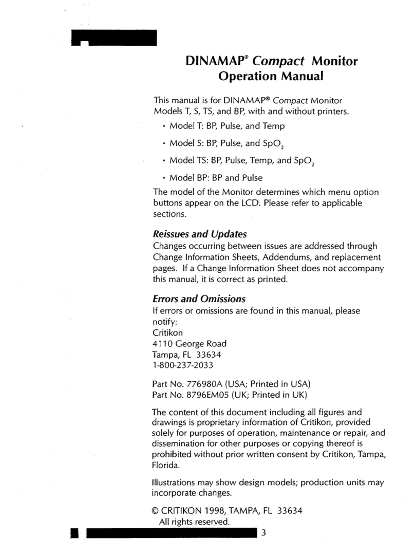Critikon Dinamap S User manual