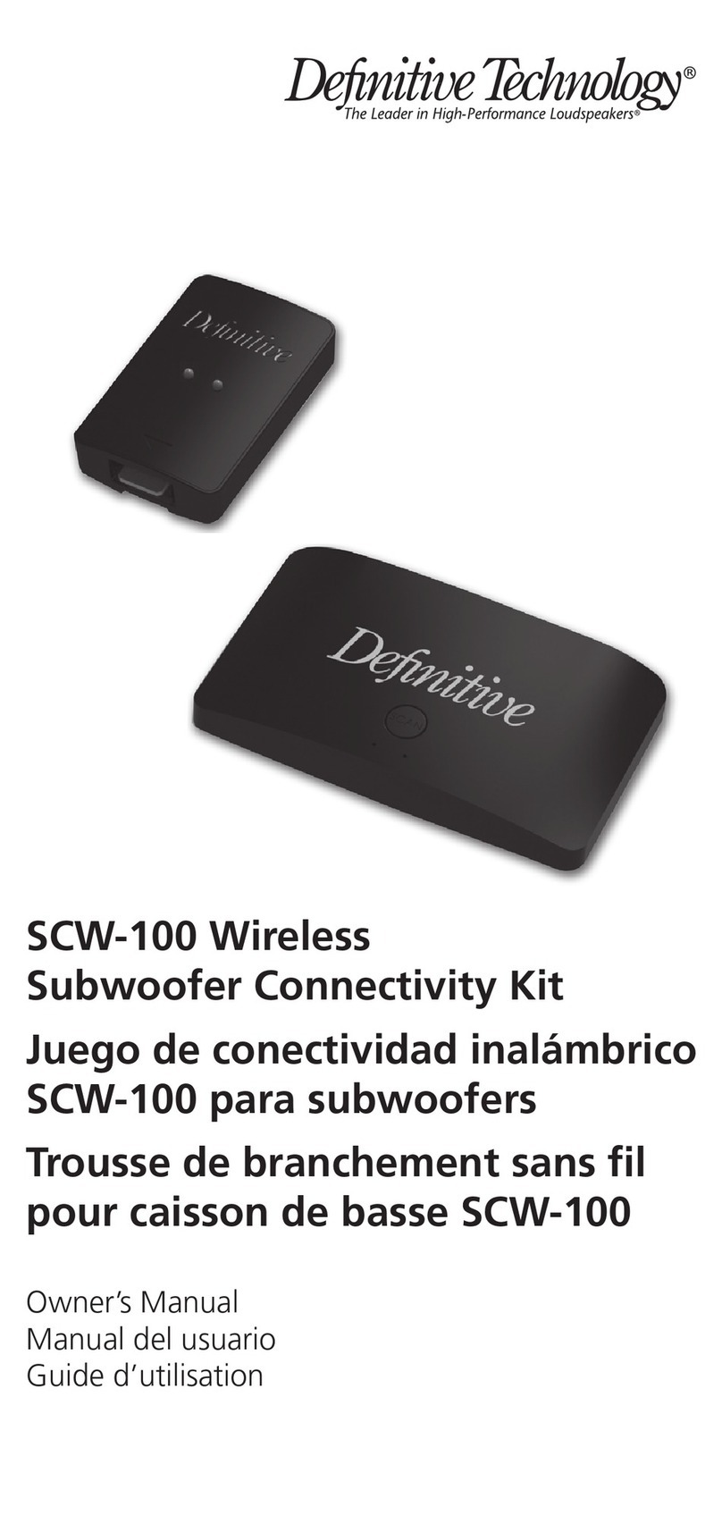 Definitive Technology SCW-100 owner's manual