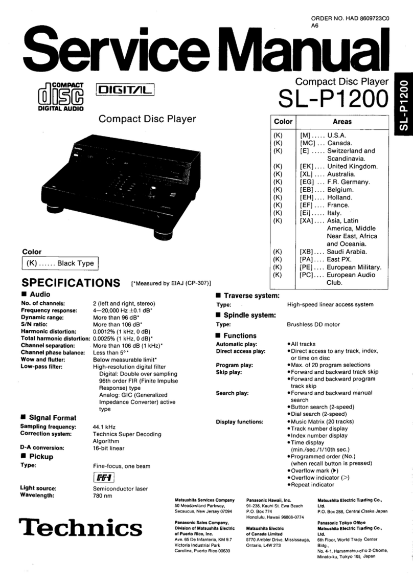 Technics SL-P1200 User manual