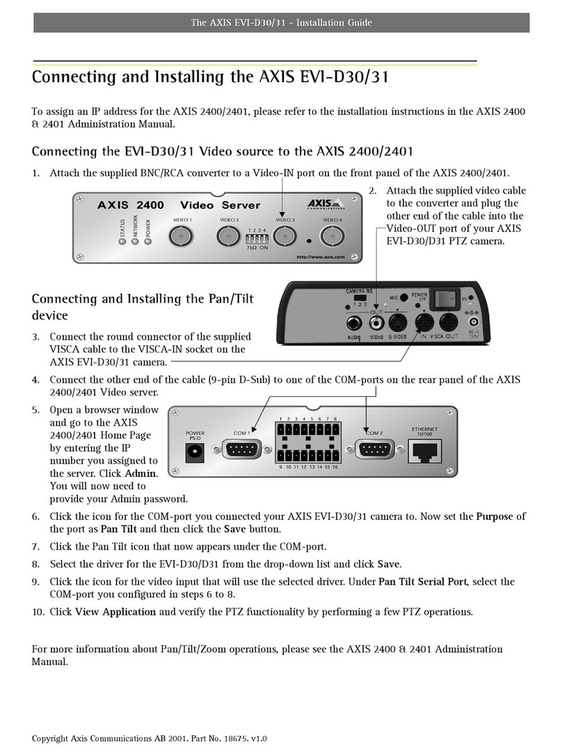Axis EVI-D30 installation guide