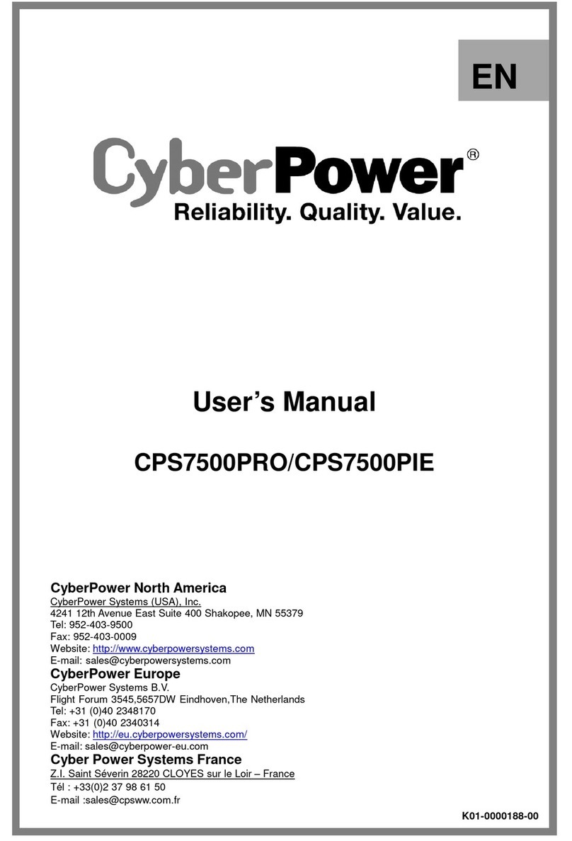 CyberPower CPS7500PRO user manual