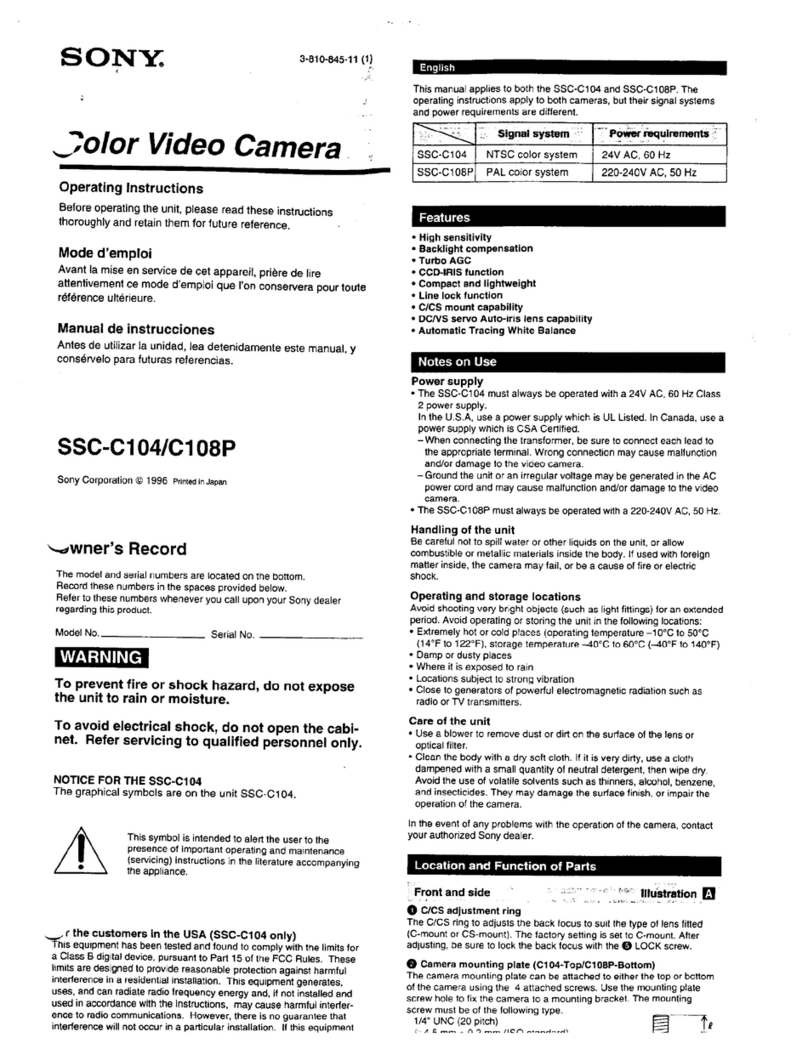 Sony SSC-C104 User manual