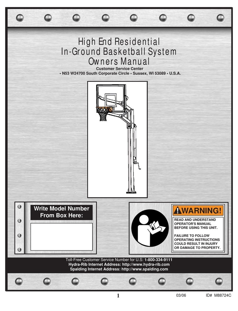 HYDRA-RIB In-Ground Basketball System owner's manual