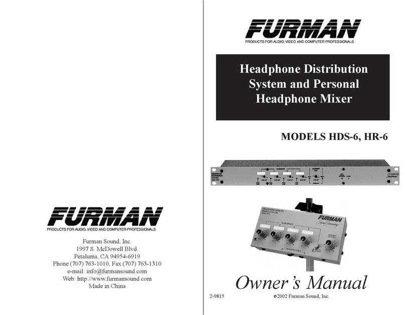 Furman HDS-6 owner's manual