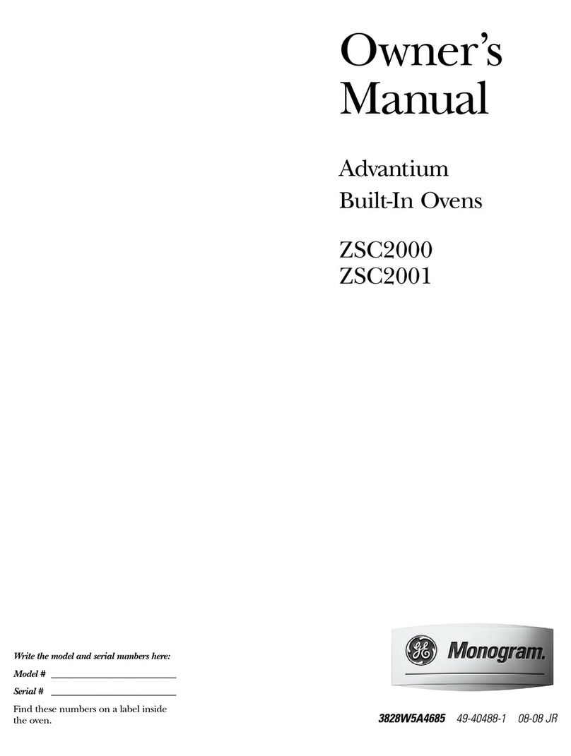 GE Advantium ZSC2000 Series User manual GE Advantium ZSC2000 Series User manual