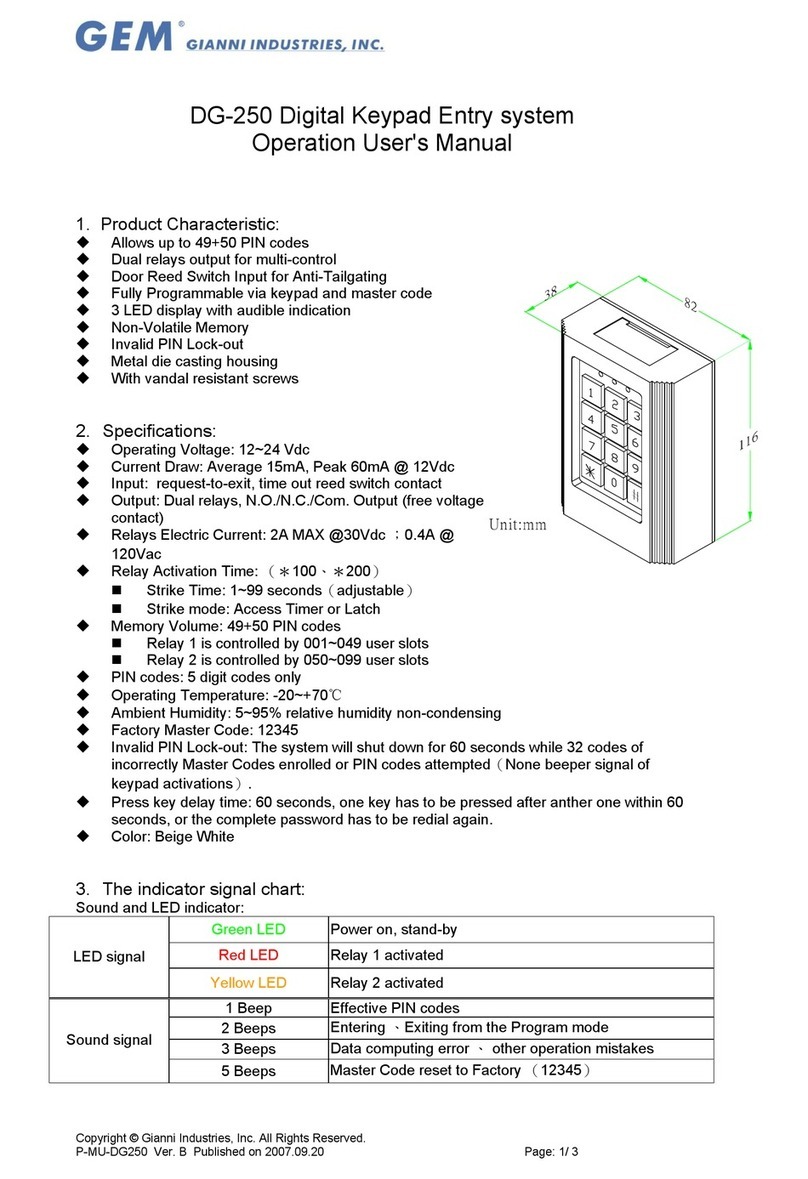GEM DG-250 Operation user's manual