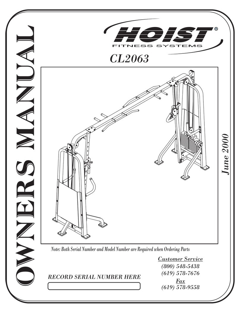 Hoist Fitness CL2063 owner's manual