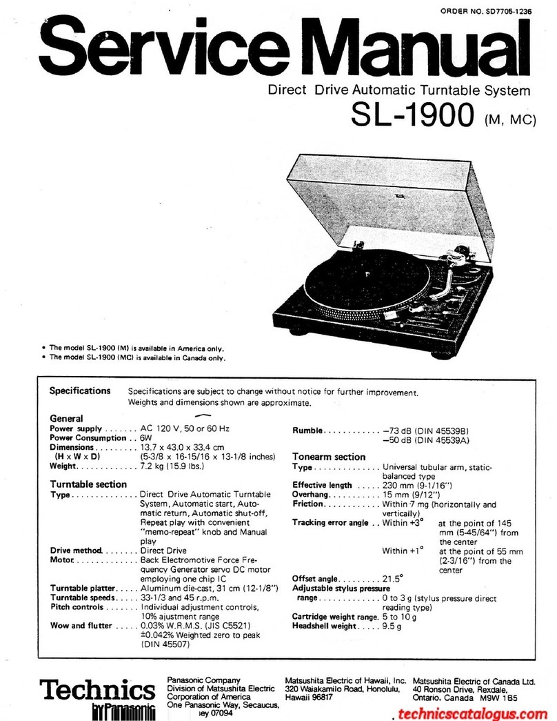 Technics SL-1900 (M) User manual Technics SL-1900 (M) User manual