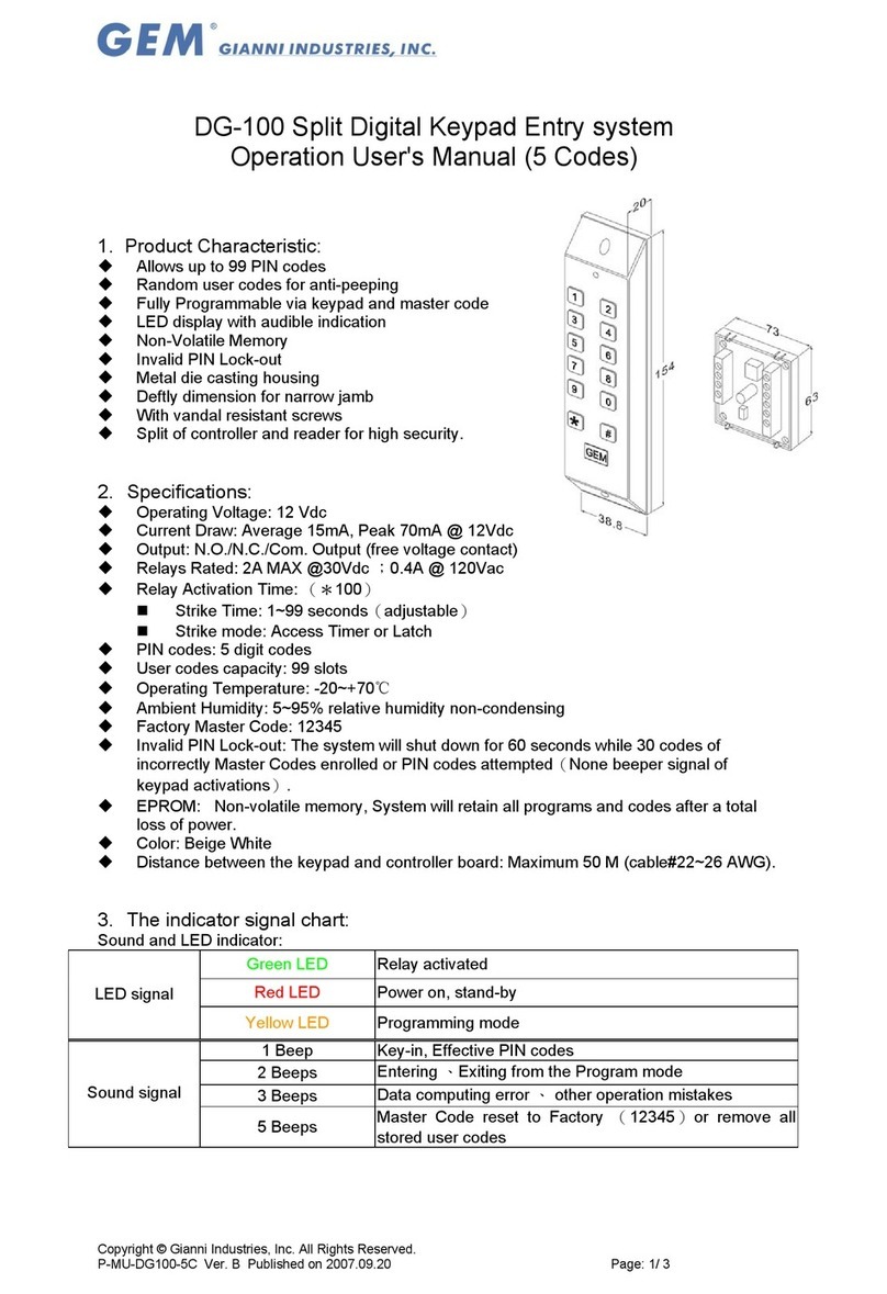 GEM DG-100 User manual