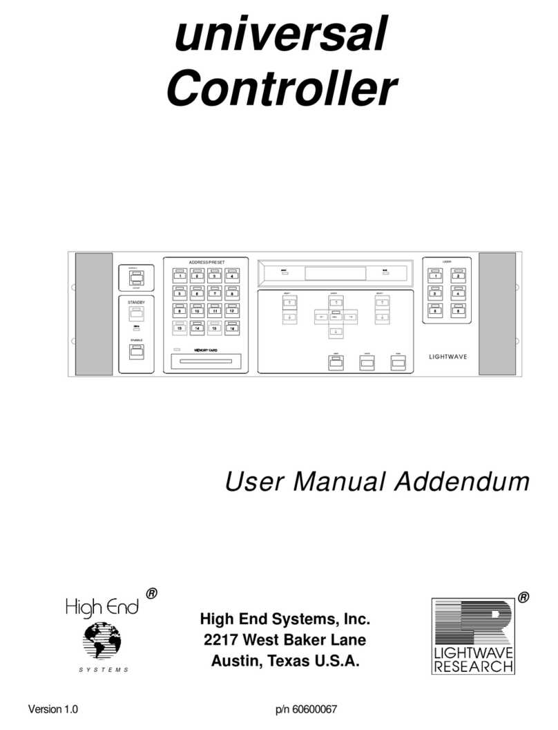 High End Systems Universal Controller User manual addendum