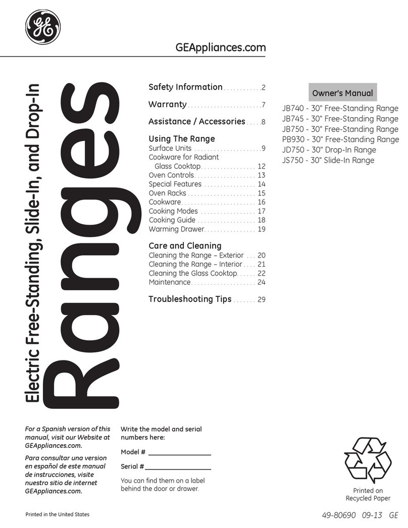 GE JB740 owner's manual