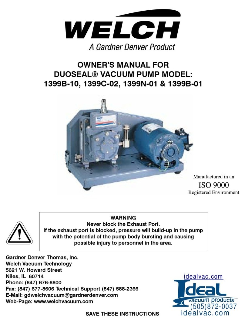 Welch DUOSEAL 1399B-10 owner's manual