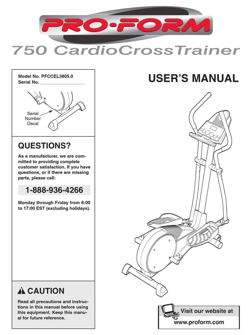 Pro-Form PFCCEL3805.0 User manual Pro-Form PFCCEL3805.0 User manual