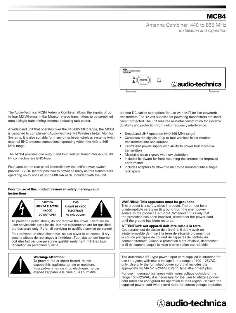 Audio Technica MCB4 Owner's manual