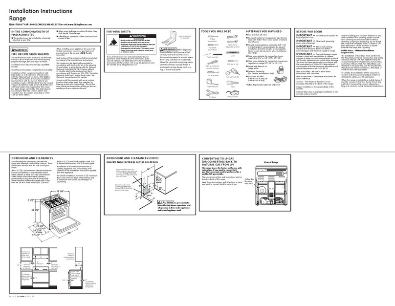 GE Range User manual