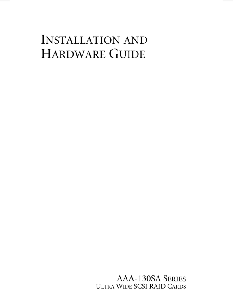 Adaptec AAA-130SA SERIES Installation and hardware guide
