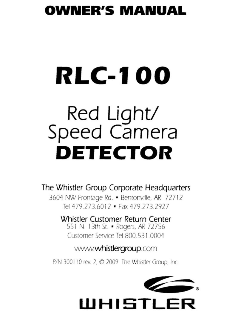 Whistler RLC-IOO owner's manual
