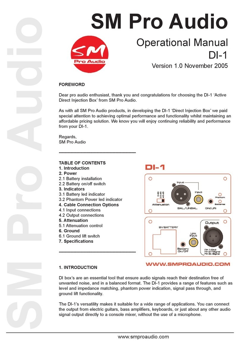 SM Pro Audio DI-1 Quick start guide