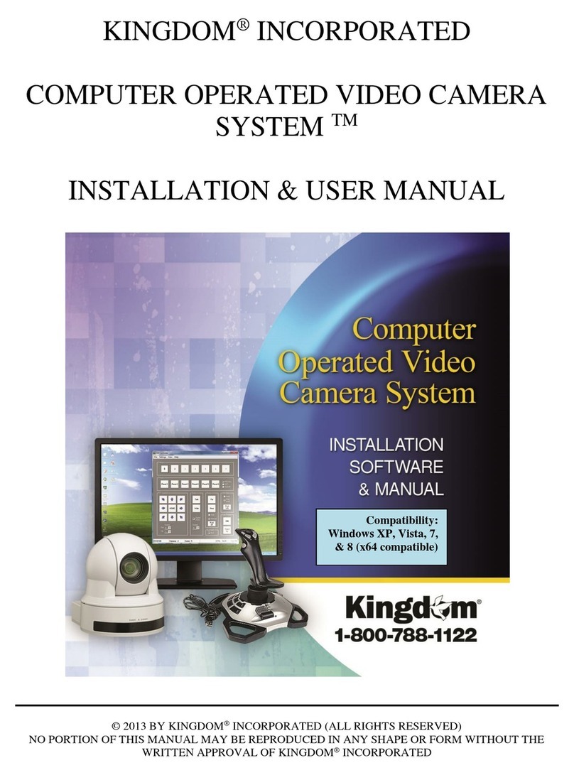 KINGDOM COMPUTER OPERATED VIDEO CAMERA SYSTEM Installation & user manual