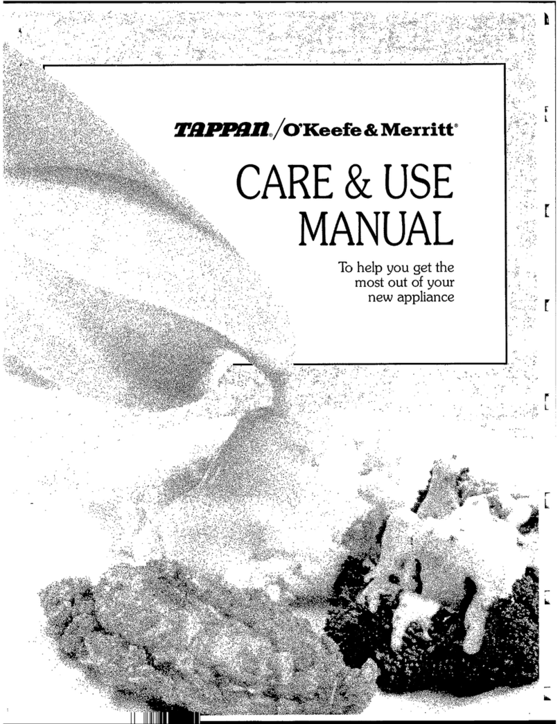 Tappan T89BG1004 Care and use manual