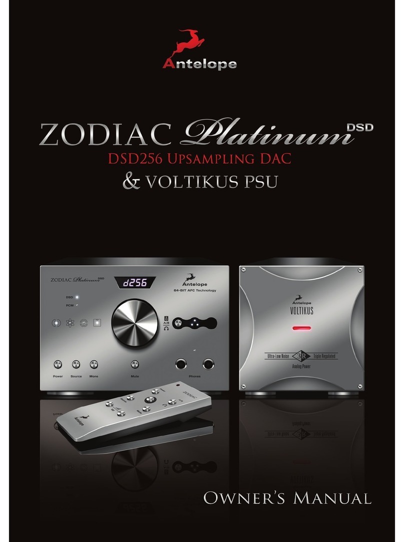 Antelope Zodiac Platinum DSD256 owner's manual