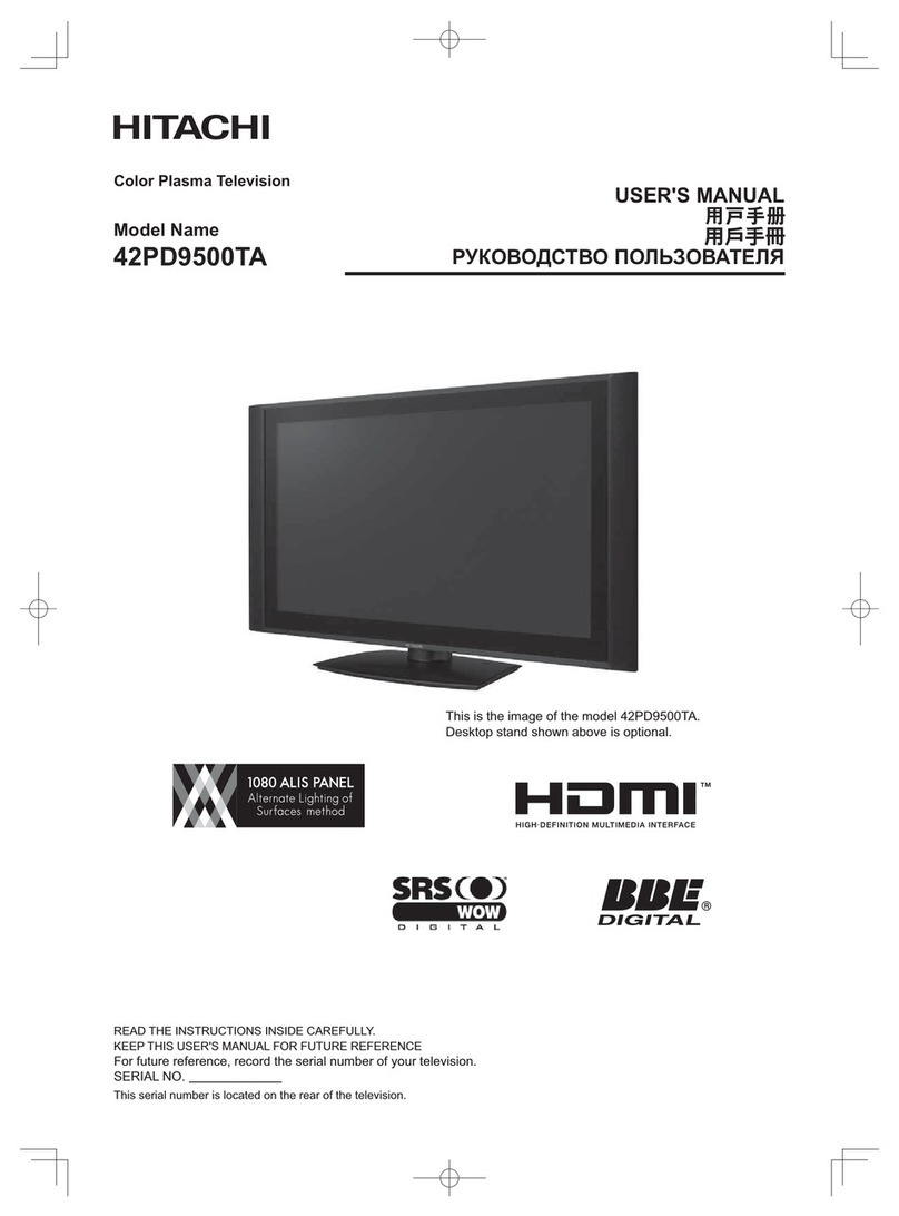 Hitachi 42PD9500TA User manual