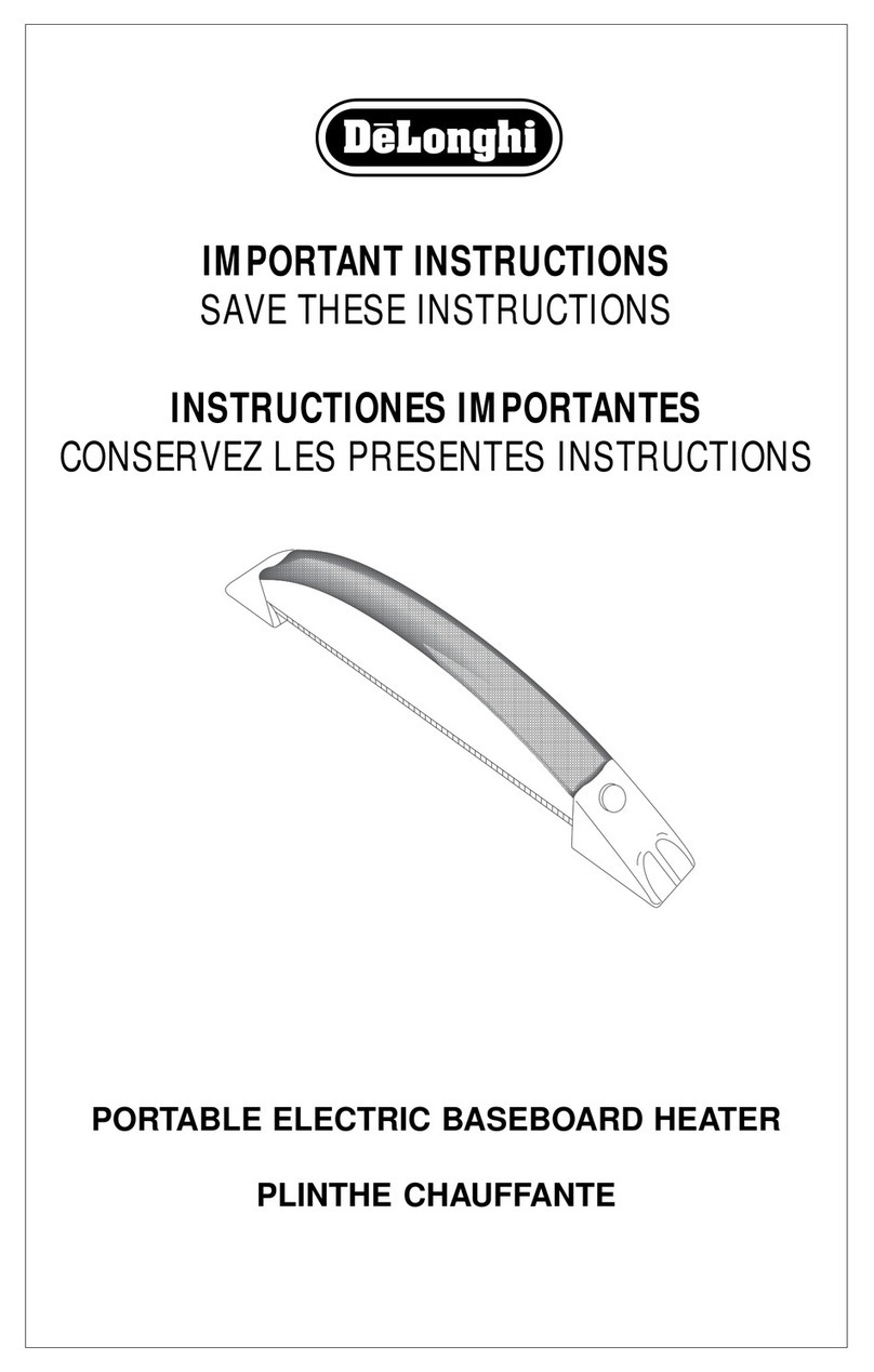 DeLonghi PORTABLE ELECTRIC BASEBOARD HEATER Installation instructions manual DeLonghi PORTABLE ELECTRIC BASEBOARD HEATER Installation instructions manual