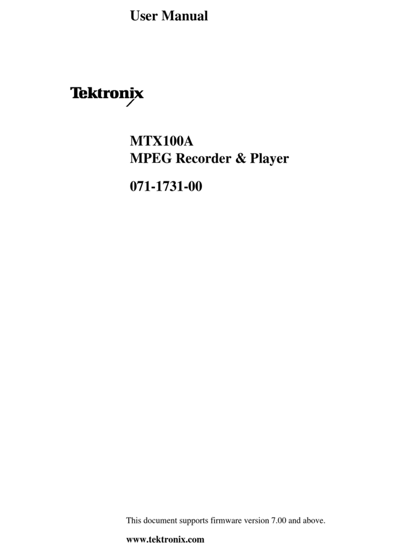 Tektronix MTX100A User manual
