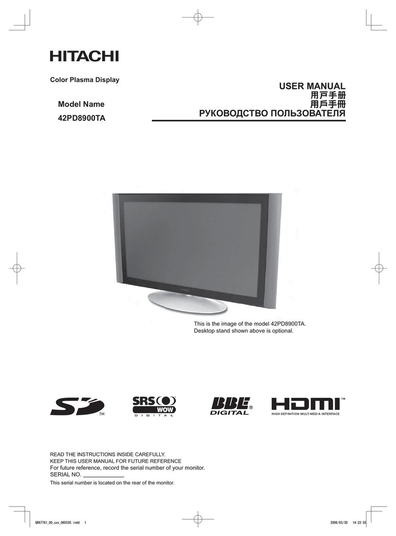 Hitachi 42PD8900TA User manual